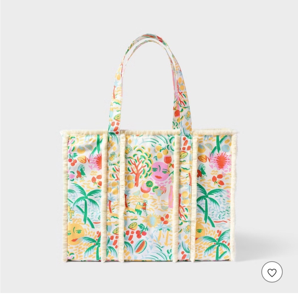 Vacation Fringe Canvas Tote Bag Yellow/Green - Roller Rabbit x Target
